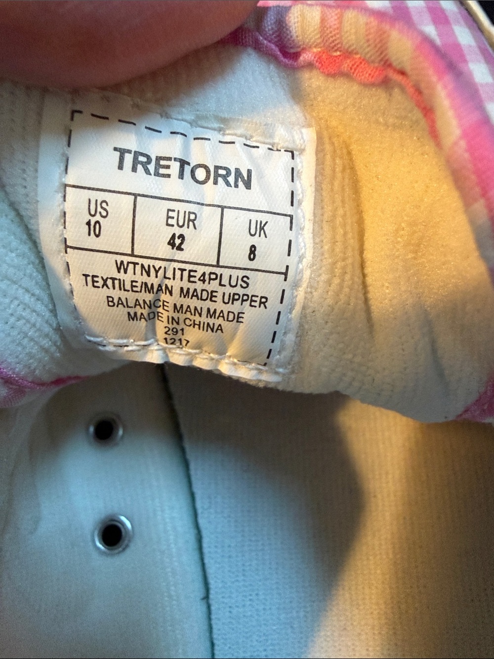Tretorn Pink Gingham Canvas Sneakers - Picture 9 of 14